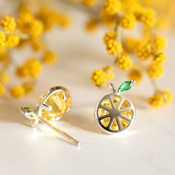 Sparkling Lemonade Earrings (S925) - Only 1 left! - Picture 5 of 6